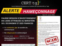 Le CERT.tg alerte sur une arnaque aux investissements en ligne Le CERT.tg alerte sur une arnaque aux investissements en ligne
