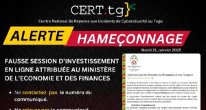 Le CERT.tg alerte sur une arnaque aux investissements en ligne Le CERT.tg alerte sur une arnaque aux investissements en ligne