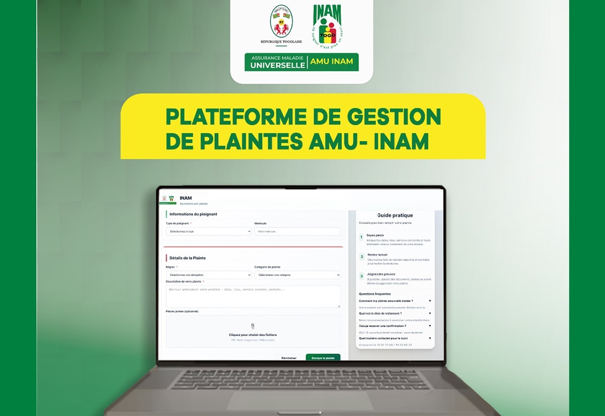 Togo l’INAM lance une plateforme en ligne de gestion des plaintes Togo l’INAM lance une plateforme en ligne de gestion des plaintes
