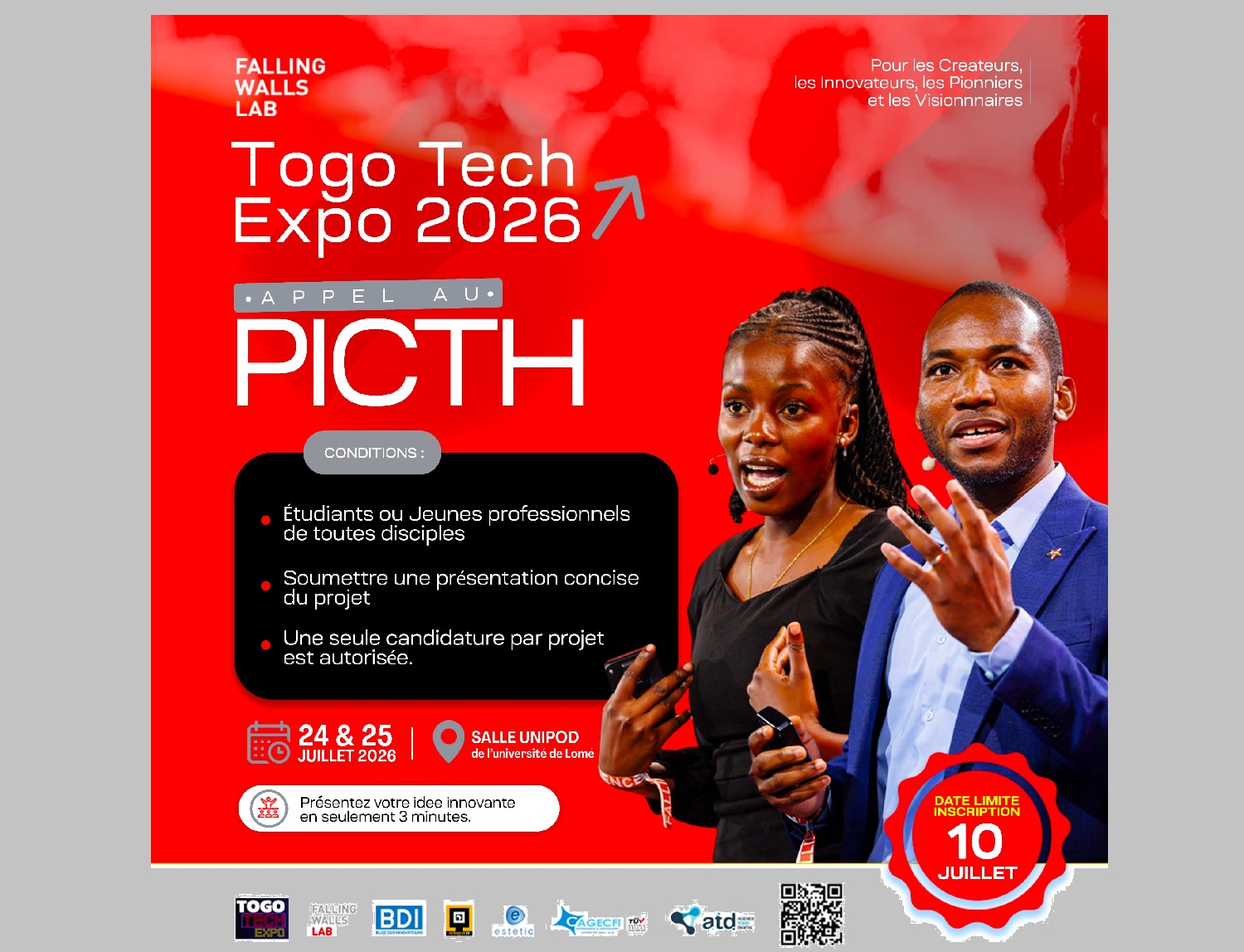 Falling Walls Lab Lomé 2026 encore 5 jours pour candidater Falling Walls Lab Lomé 2026 encore 5 jours pour candidater
