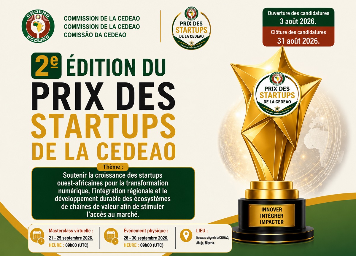 Prix des startups de la CEDEAO jusqu’à 30 000 $US à gagner Prix des startups de la CEDEAO jusqu’à 30 000 $US à gagner